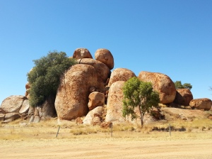 The Devil's Marbles were spread over a large area. 