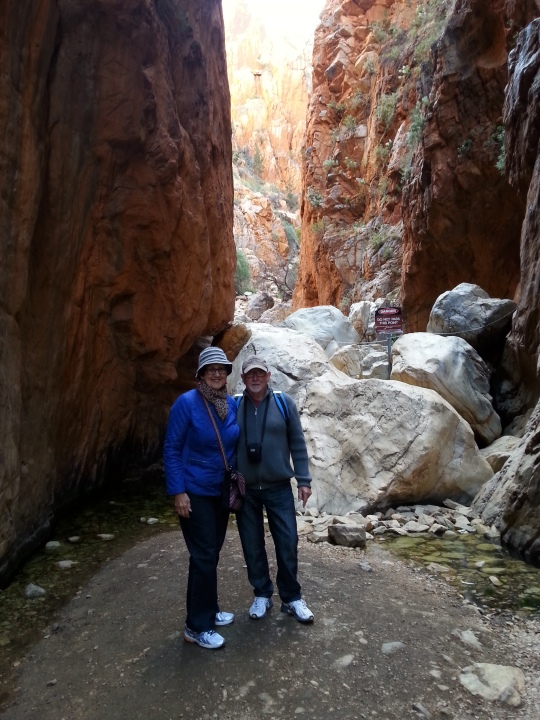 Geoff and I at Ormiston Gorge - a beautiful spot and one which I remember from 45 years ago when I was first here!