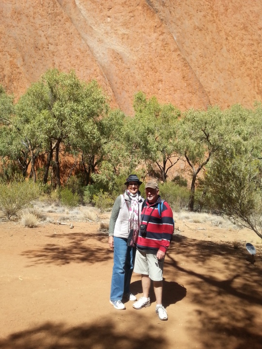 Geoff and I on the Marla Walk at Uluru. The Ranger told some wonderful stories here.